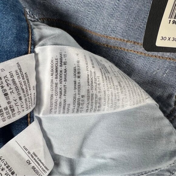 NWT LEVIS 720 HIGH-RISE SUPER SKINNY HYPERSTRETCH Jeans Raw‎ Hem Size 30x30 - Picture 16 of 16